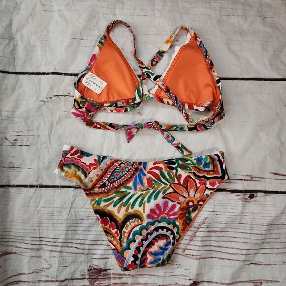 Lucky Brand Tropical Paisley Bikini Set Size Small NWOT - Picture 4 of 6